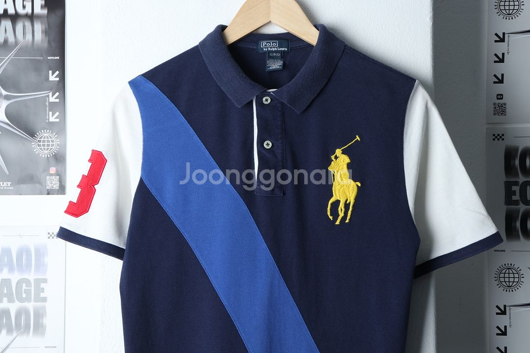 (L-XL) 폴로 랄프로렌 반팔 카라 티셔츠 네이비--2
