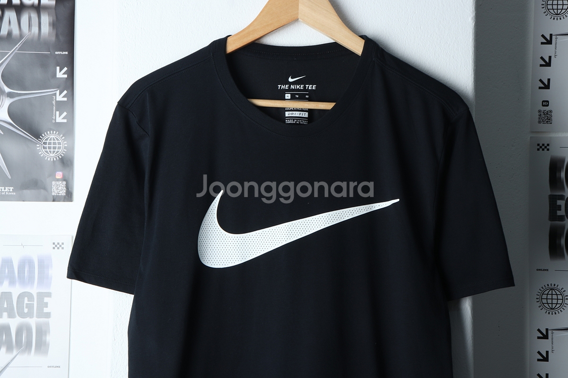 (XL) 나이키 반팔 티셔츠 빅로고 블랙 올드스쿨--0