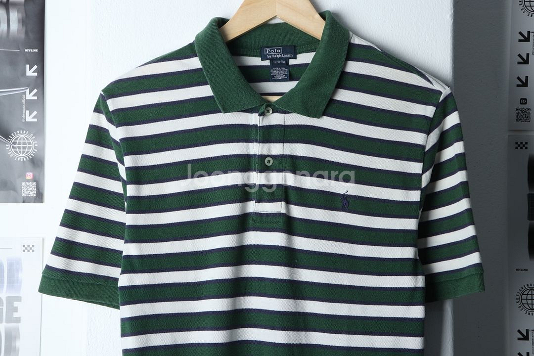 (XL) 폴로 랄프로렌 반팔 카라 티셔츠 스트라이프--3
