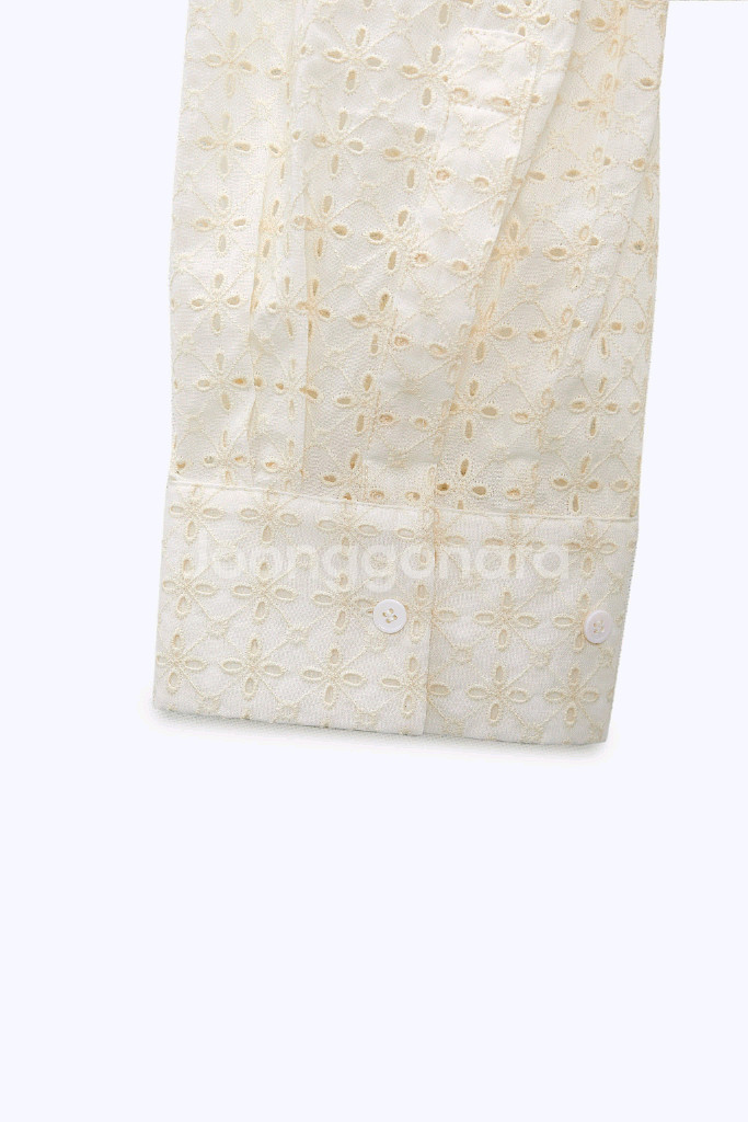 자라 펀칭 자수 오버사이즈 셔츠 리미티드에디션srpls--8