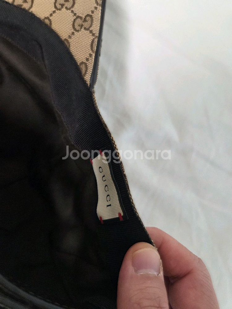 정품 구찌 베이지 삼선 남자 캡모자 XL 팝니다--3