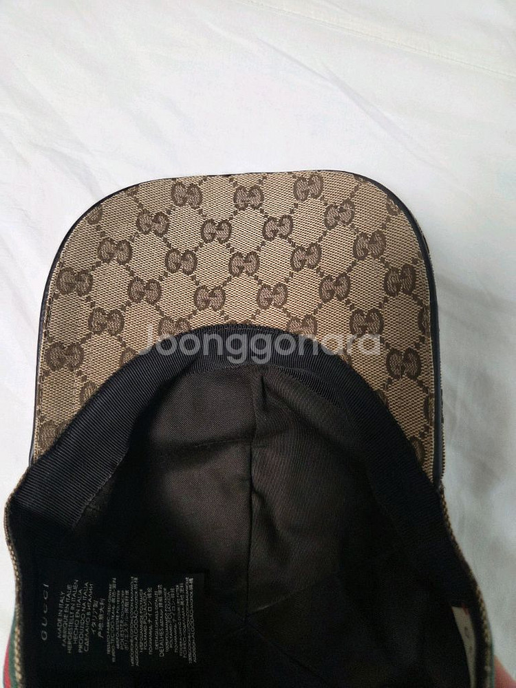 정품 구찌 베이지 삼선 남자 캡모자 XL 팝니다--7