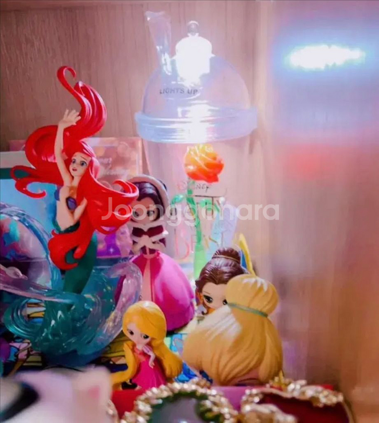 일괄) 희귀 디즈니 벨 미녀와 야수 장미 텀블러 피규어--0