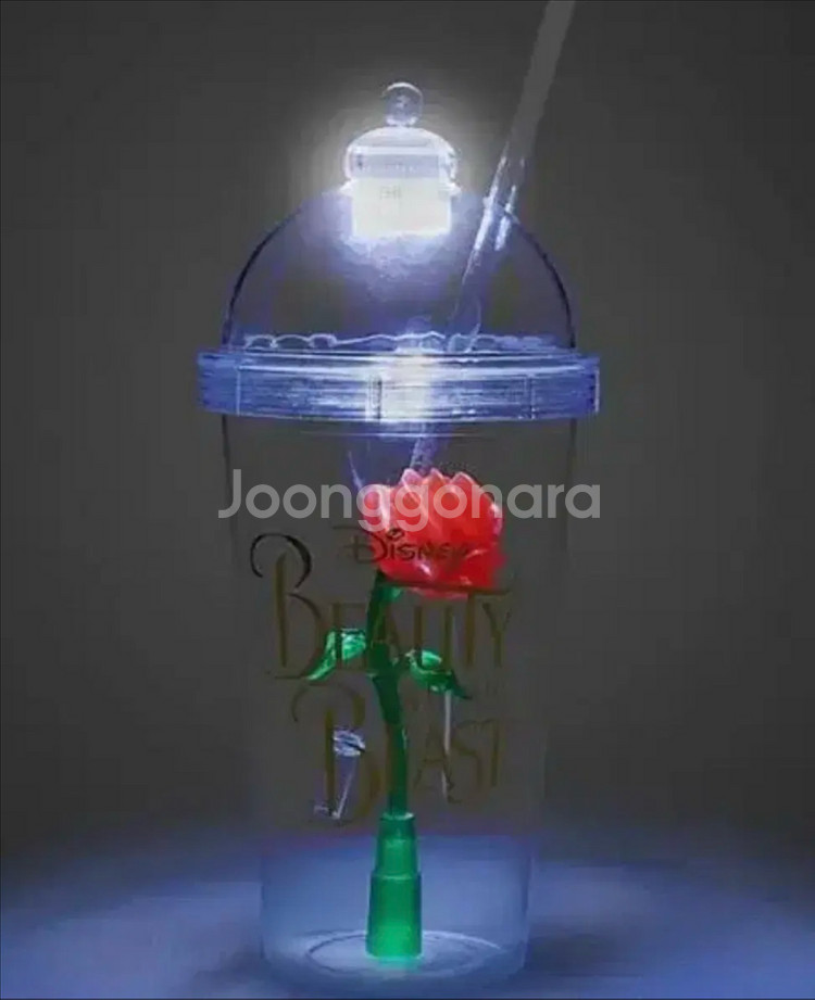 일괄) 희귀 디즈니 벨 미녀와 야수 장미 텀블러 피규어--2