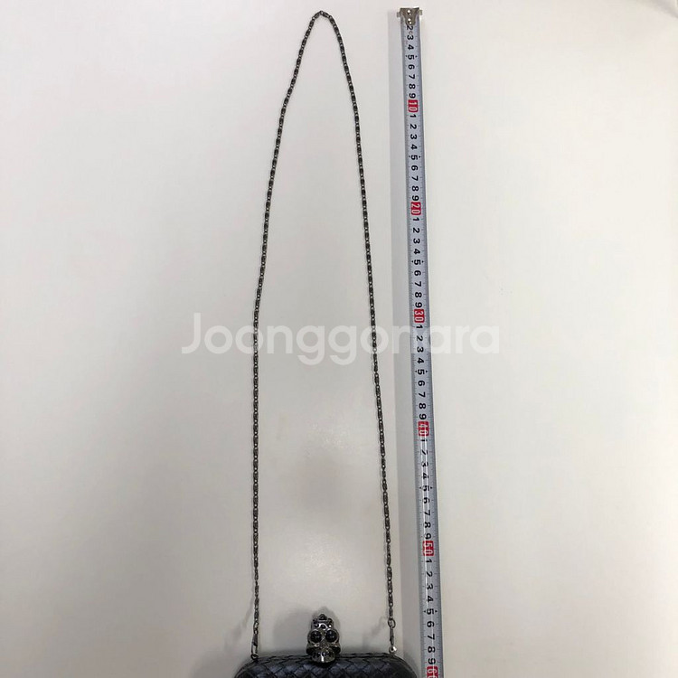 스컬 클로저 위빙 레더 미니 클러치백 (체인 스트랩 포--8