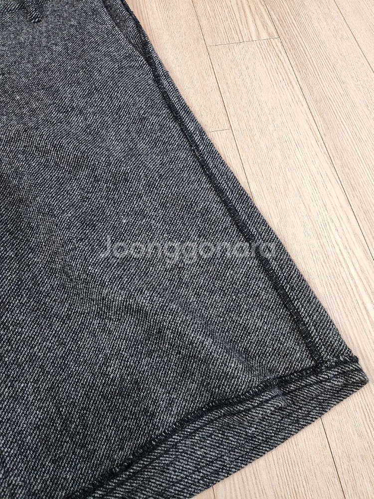주카 헤링본 울 와이드 하프 팬츠--4
