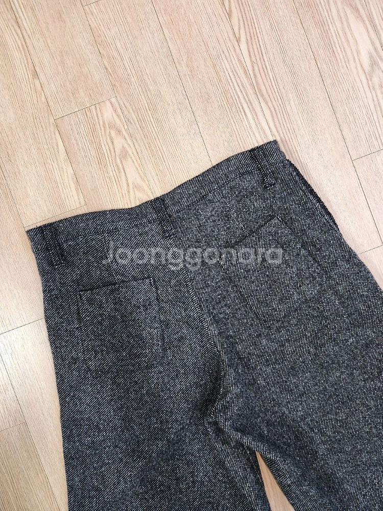 주카 헤링본 울 와이드 하프 팬츠--6
