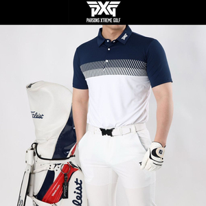 PXG 골프 남성 골프웨어 넥로고 빗살패턴 스판 카라티