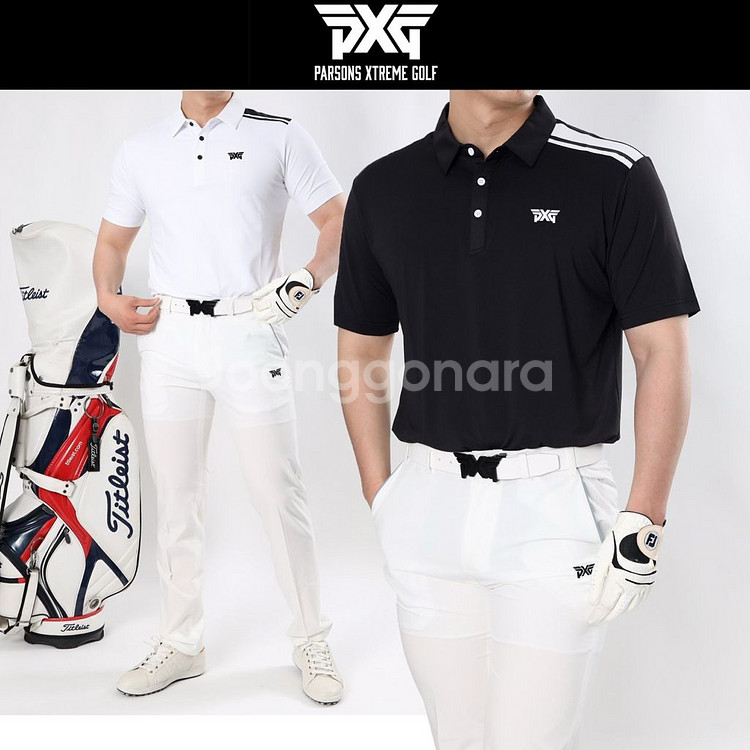 PXG 골프 남성 싱글 숄더 투라인 스판 반팔 카라티--0
