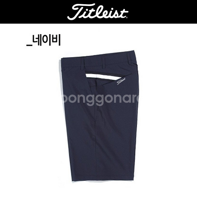 타이틀리스트 골프 남성 사선 투어 허리밴딩 하프 팬츠--5