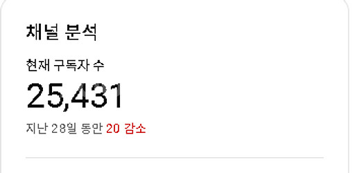 구독자 25400명대 한국 채널 판매합니다(1차 수창)--2