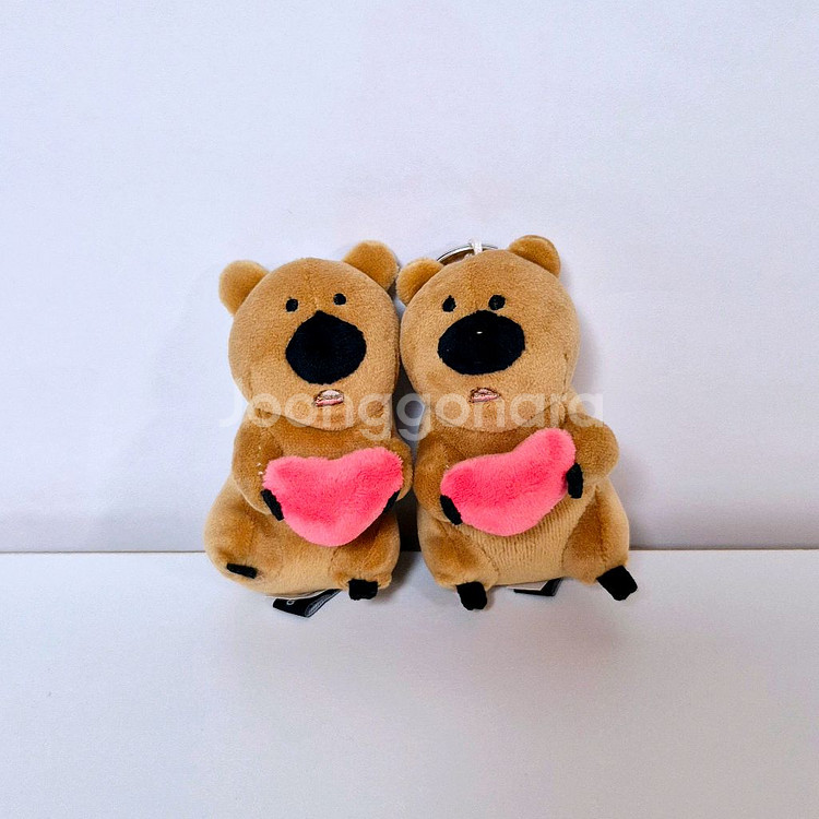 하트 사랑 쿼카 인형 가방고리 키링 귀여운 인형--0
