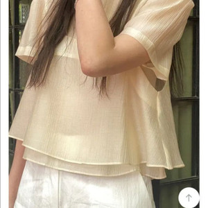 킨다베이지 안네 시어 썸머 레이어드 블라우스 크림베이지