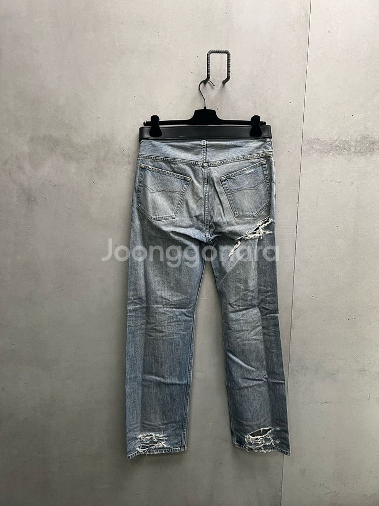 [M] 발렌시아가 벨트 디스트로이드 데님 팬츠 새상품--1