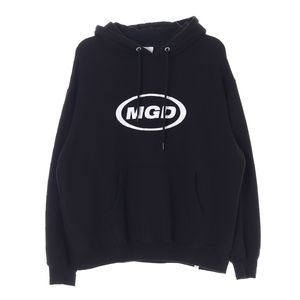 [L]마하그리드 MGD 로고 프린팅 블랙 기모 후드 티