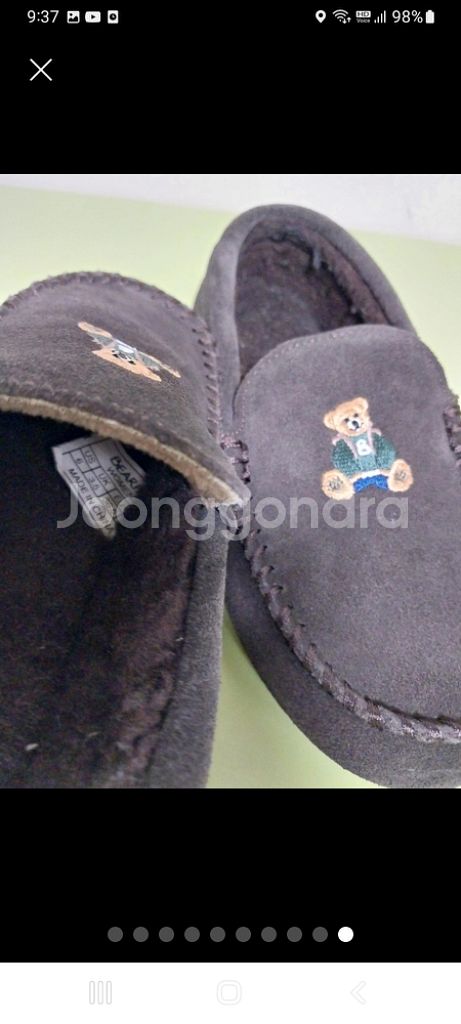 여성 베어파우 소가죽 곰돌이 양털 모카신 (230)--9