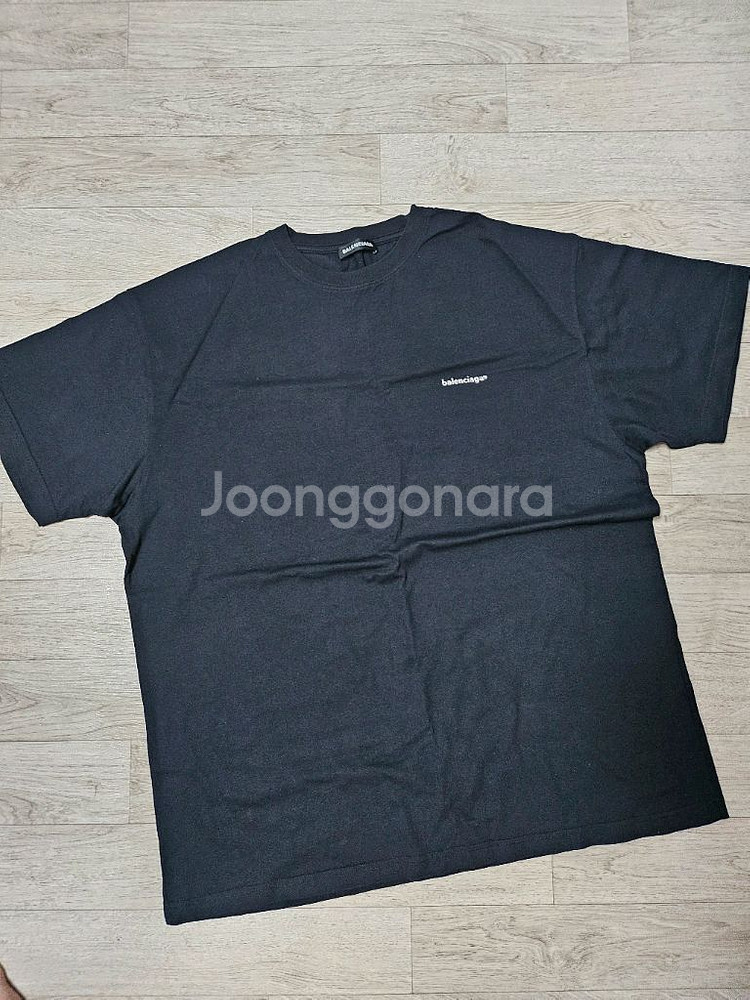 발렌시아가 17ss 스몰로고 오버핏 반팔 블랙 xl--1
