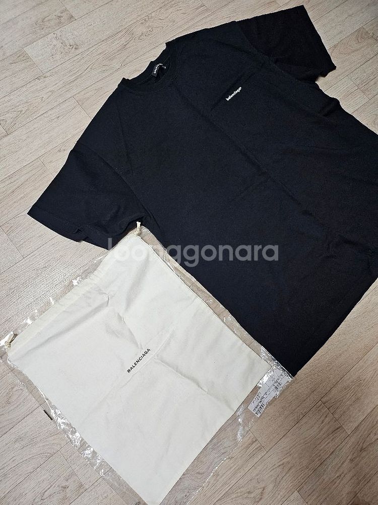 발렌시아가 17ss 스몰로고 오버핏 반팔 블랙 xl--5