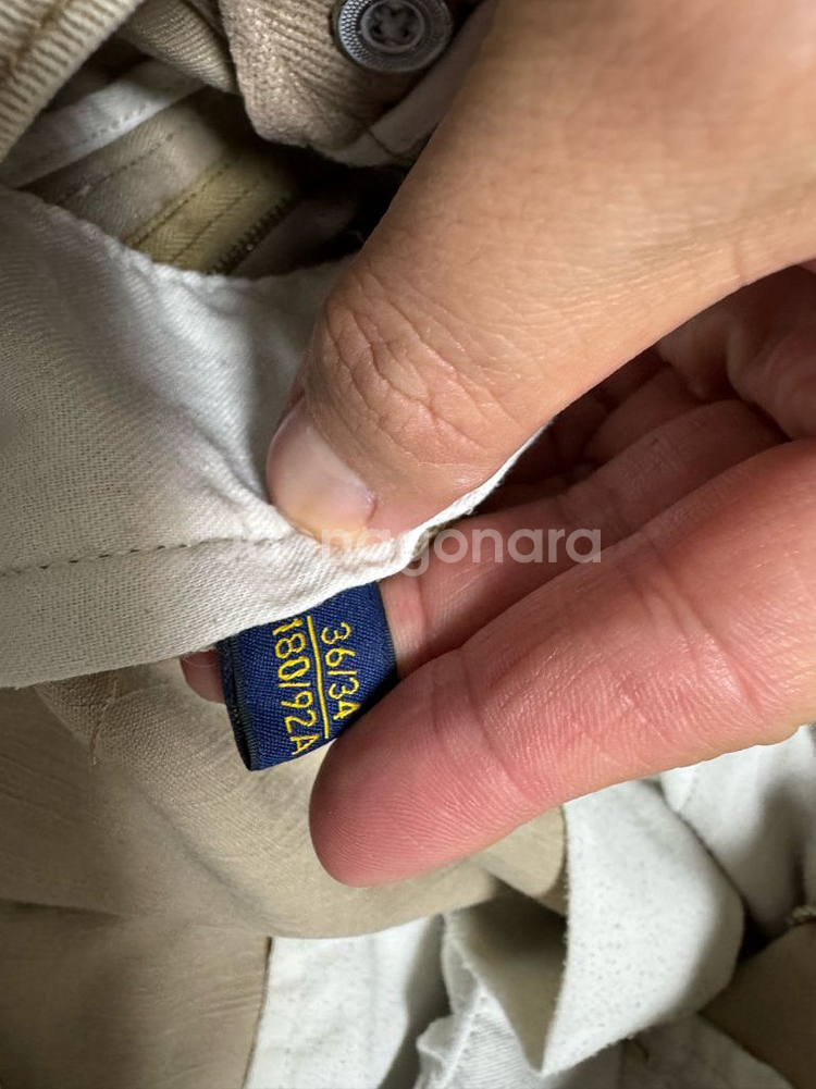 폴로 랄프로렌 오션워시드 탄 베이지 치노팬츠--5