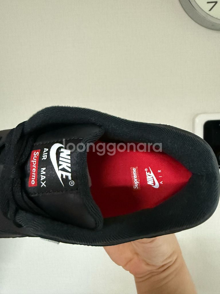 나이키x슈프림 에어맥스1 87 블랙 285 새상품--3