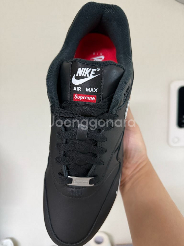 나이키x슈프림 에어맥스1 87 블랙 285 새상품--1