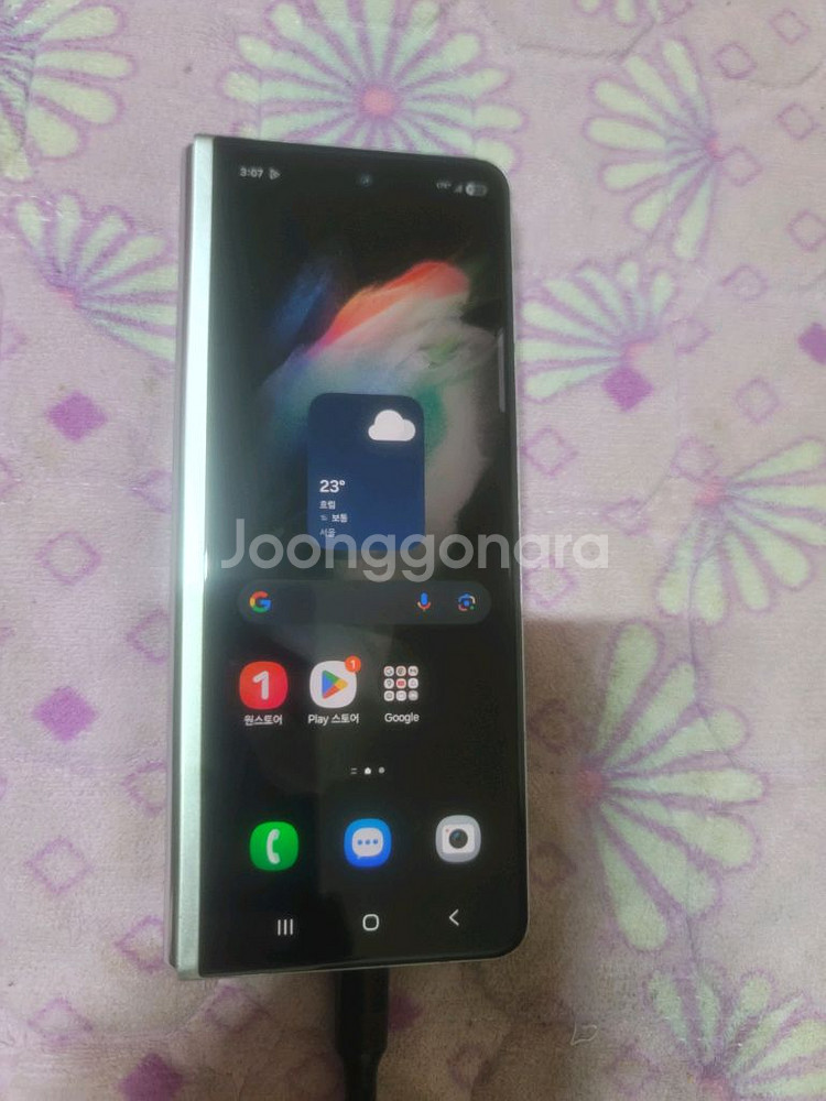 갤럭시 폴드3 256GB (실버) 팝니다.--0
