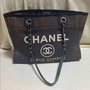 샤넬 데님 도빌백 미듐 23번대