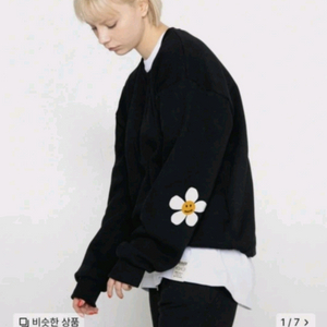 그레이버 꽃 프린트 맨투맨