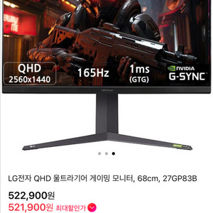 LG 울트라기어 QHD 게이밍모니터 - 27GP83B