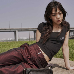 (새상품) 애즈온 리닝 새틴 트라우저 팬츠 스트라이프