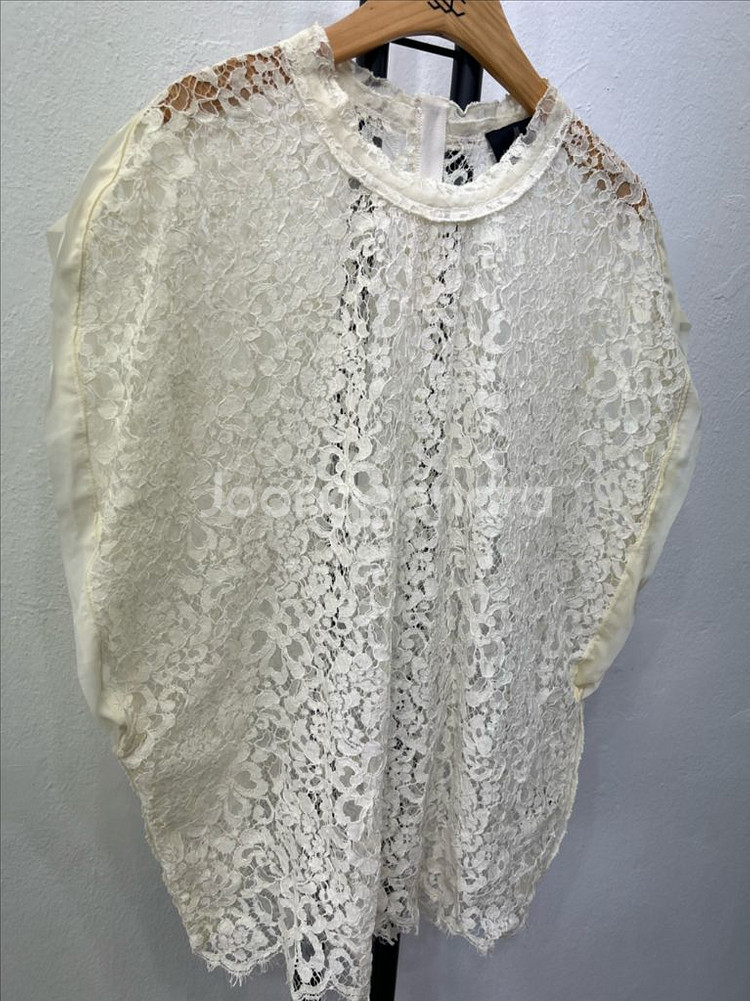 정품) 랑방 한섬 레이스 블라우스--1