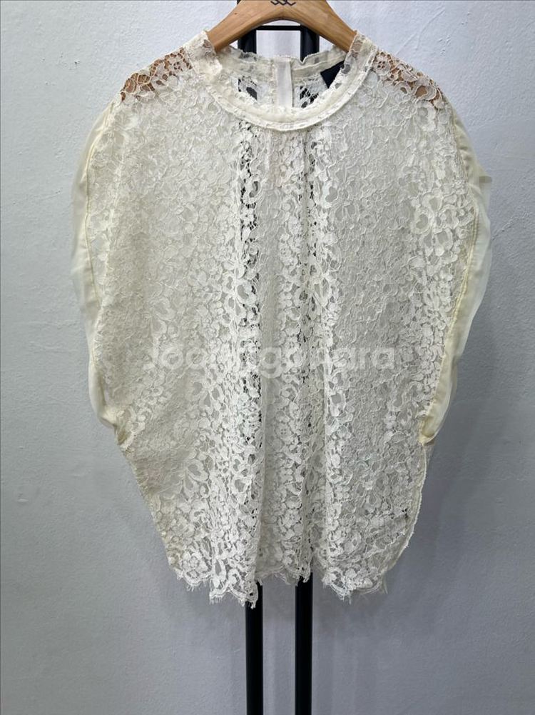 정품) 랑방 한섬 레이스 블라우스--0