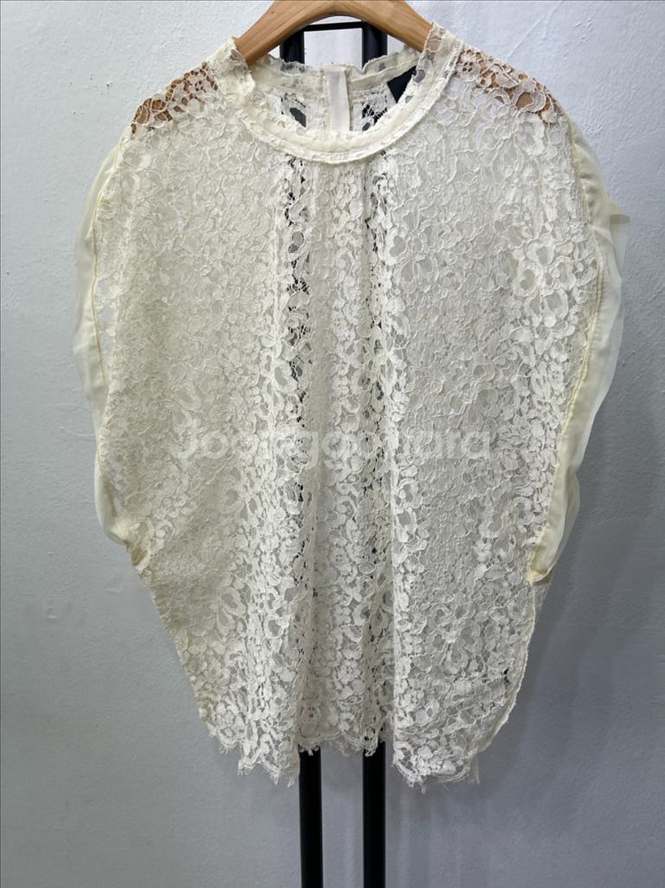 정품) 랑방 한섬 레이스 블라우스--2