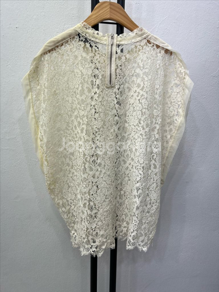 정품) 랑방 한섬 레이스 블라우스--4