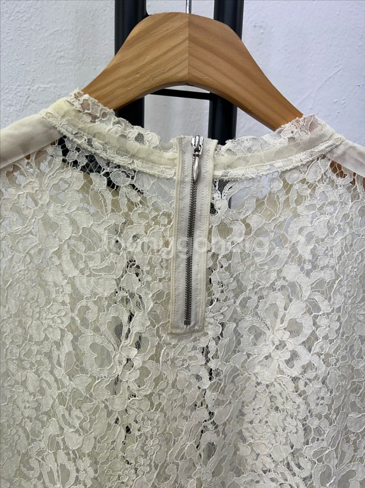 정품) 랑방 한섬 레이스 블라우스--5