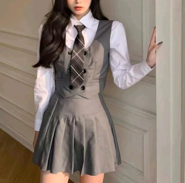 [S~XL]영국교복 프레피룩 하이틴세트 조끼긴팔 대여 이미지