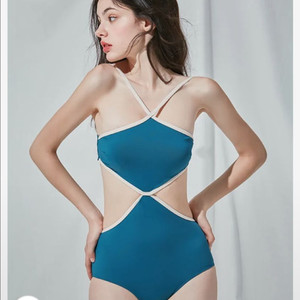 비키니밴더 컷아웃 바인딩 홀터넥 모노키니