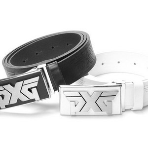 PXG 골프 사각 플레이트 스틸로고 투톤 골프 벨트