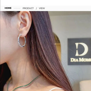 디아모모 Diamomo 고소영 바게트 후프 귀걸이 화
