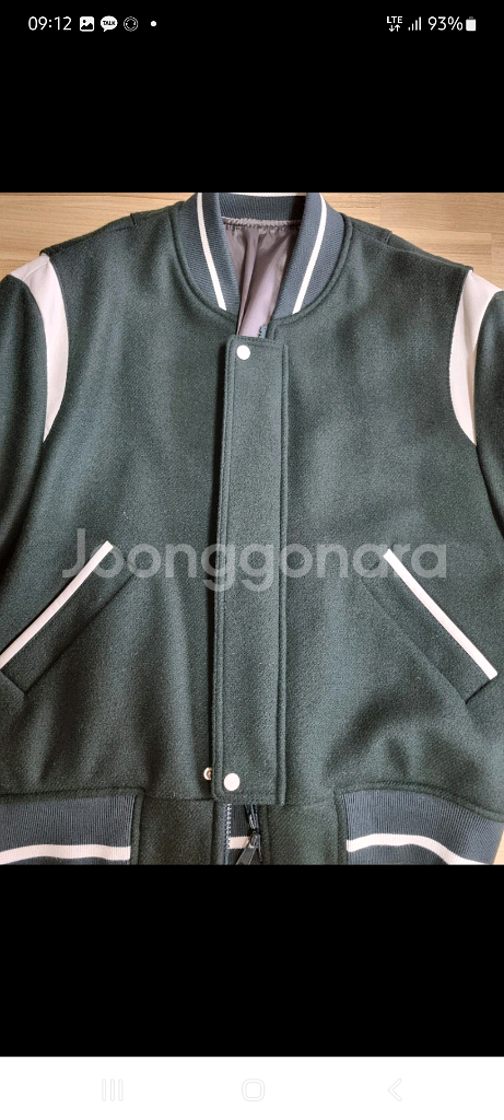 LMood 프레피 스타디움 재킷 딥그린--4