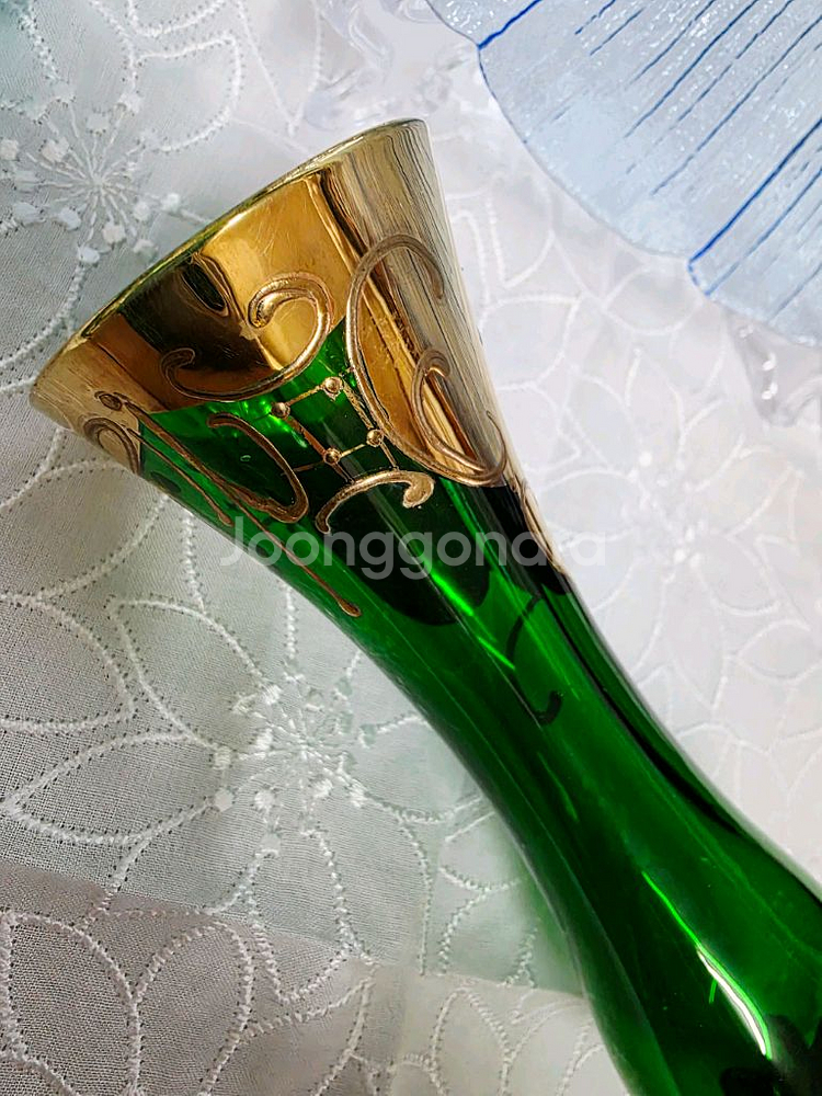 빈티지글라스 화병 그린글라스--5
