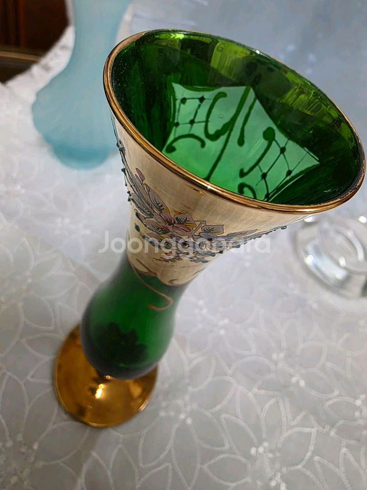 빈티지글라스 화병 그린글라스--9