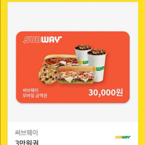 서브웨이 3만원권