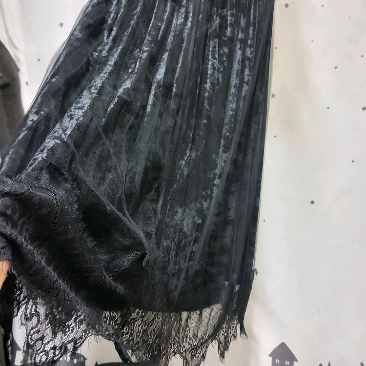새상품 밴딩 롱 스커트 시스루 레이스 치마 이미지