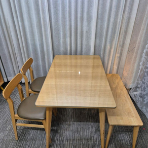 한샘 고무나무 원목 4인식탁세트