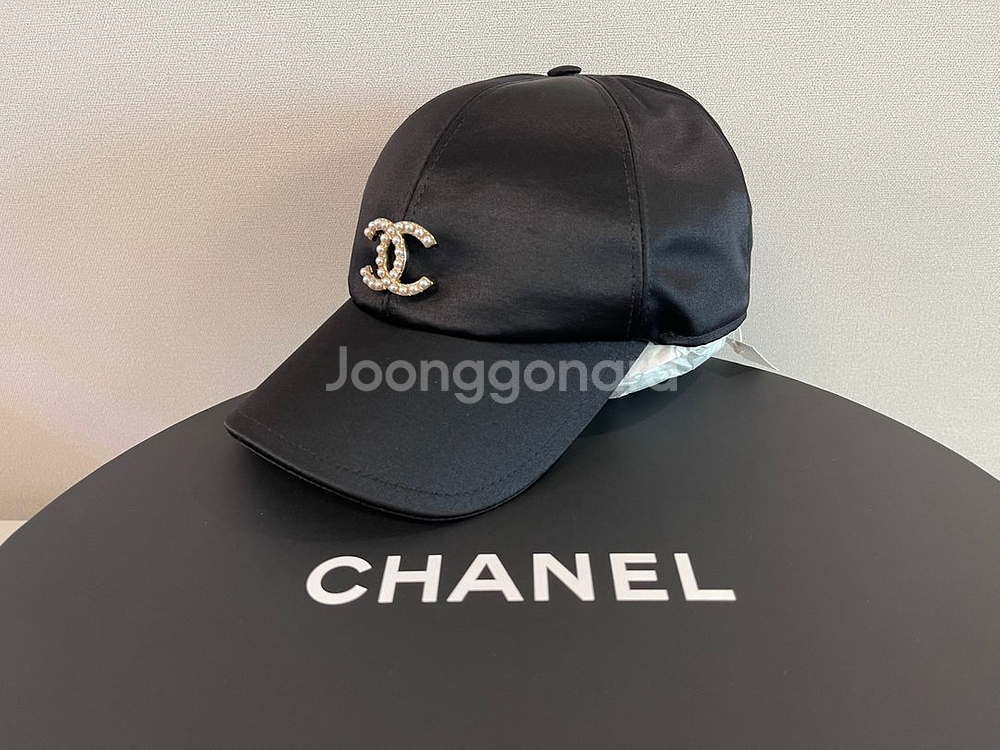 샤넬 CC 로고 진주 제니 볼캡--2