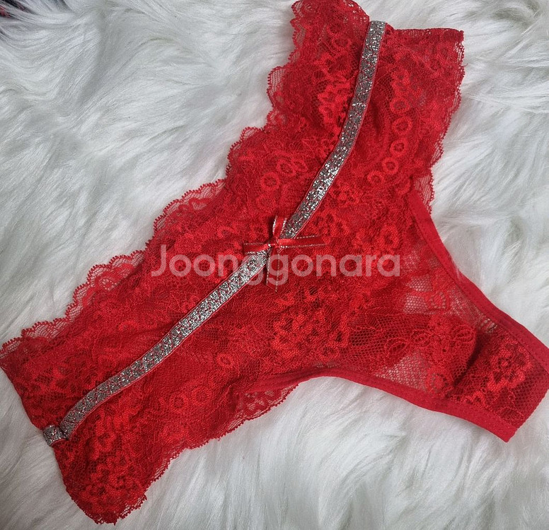 중고 실크 세틴 망사 여성 삼각팬티--1