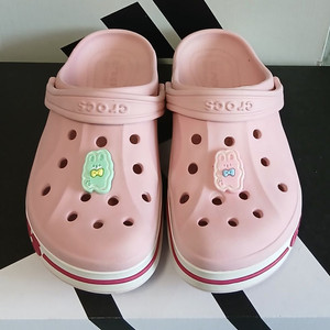 크록스j2 200실사이즈.지비츠포함 핑크