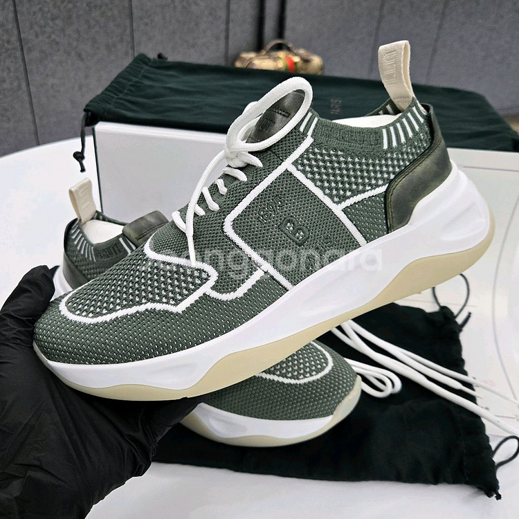 벨루티 쉐도우 니트엔 카프 레더 스니커즈 6사이즈--4