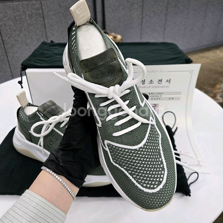 벨루티 쉐도우 니트엔 카프 레더 스니커즈 6사이즈--5